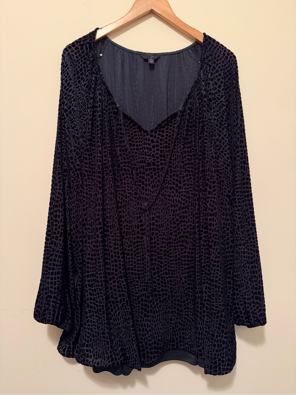 Terra & Sky Dark Green Velvet Blouse